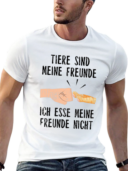 Vegan Humor T-Shirt - Tiere Sind Meine Freunde