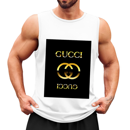 Luxury Double G Gold Logo Brand Inspired Streetwear Muscle Tank