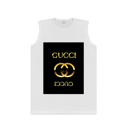 Luxury Double G Gold Logo Brand Inspired Streetwear Muscle Tank