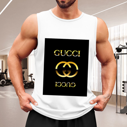 Luxury Double G Gold Logo Brand Inspired Streetwear Muscle Tank