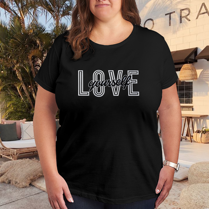 Minimal Red Heart Pocket Casual Women Tee