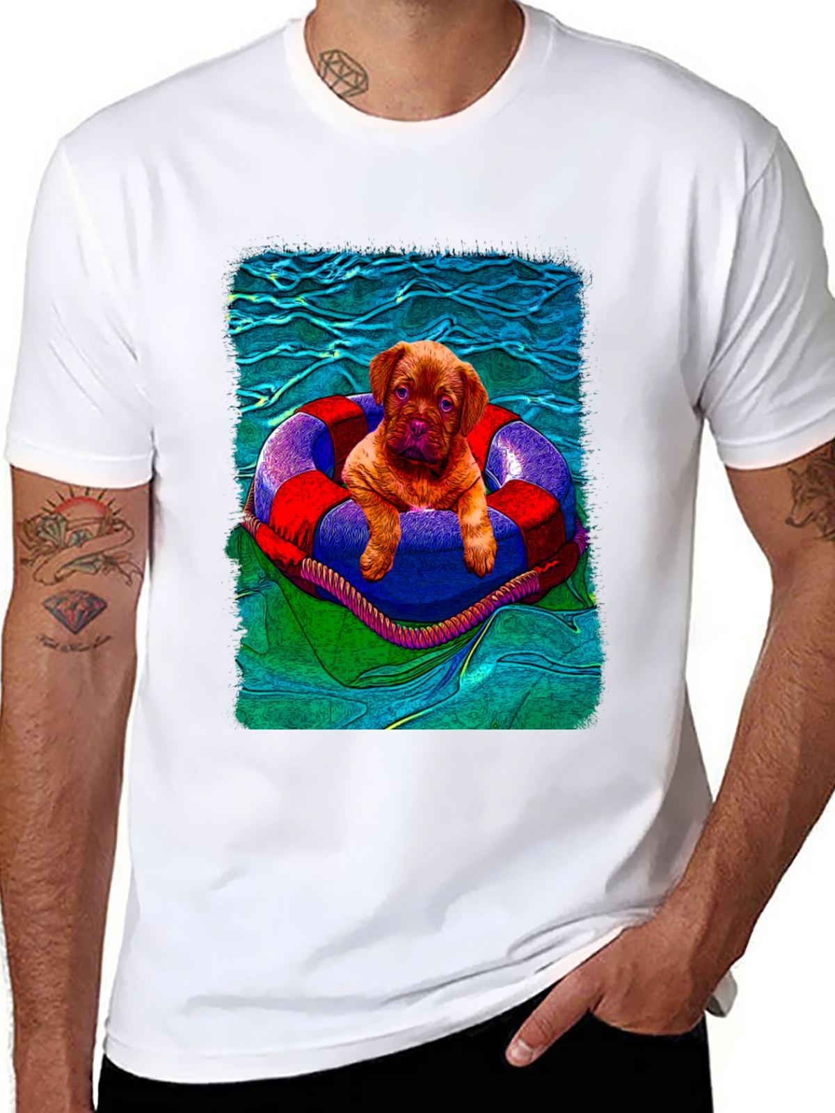 Puppy in Lifebuoy Graphic Tee