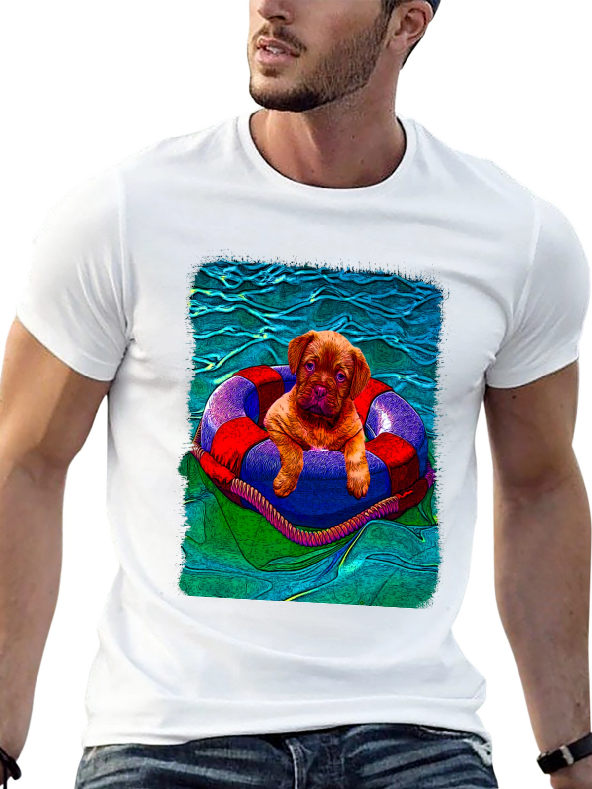 Puppy in Lifebuoy Graphic Tee