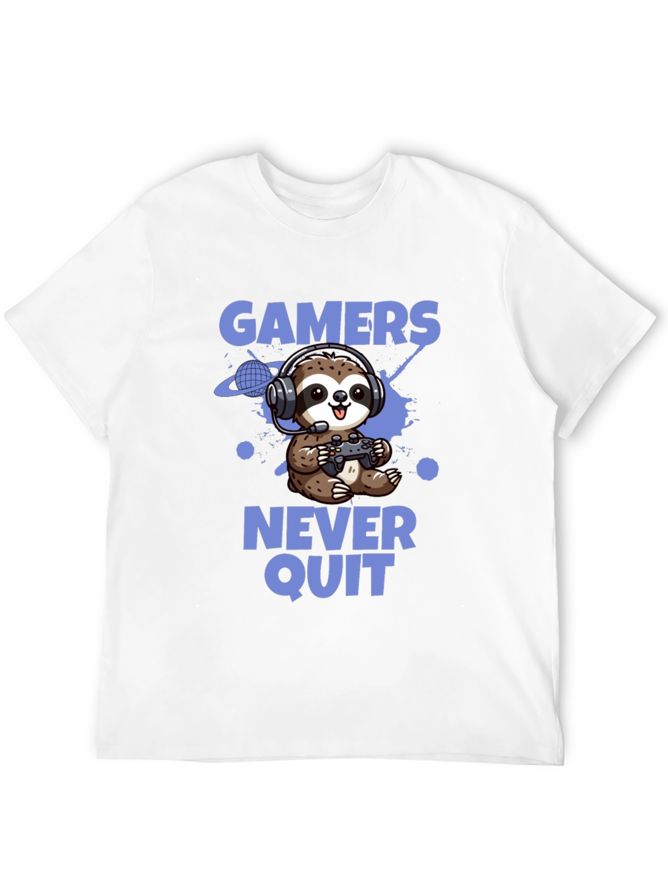 Gamer Sloth T-Shirt - Never Quit Tee