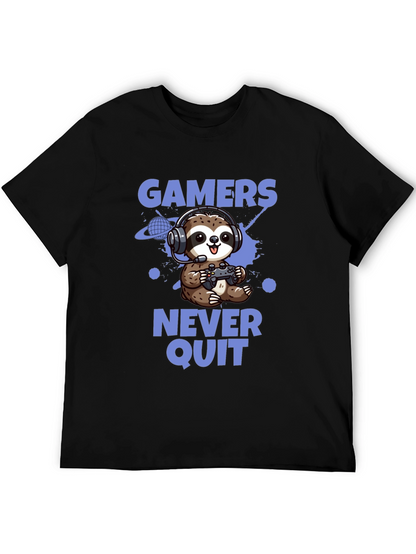 Gamer Sloth T-Shirt - Never Quit Tee