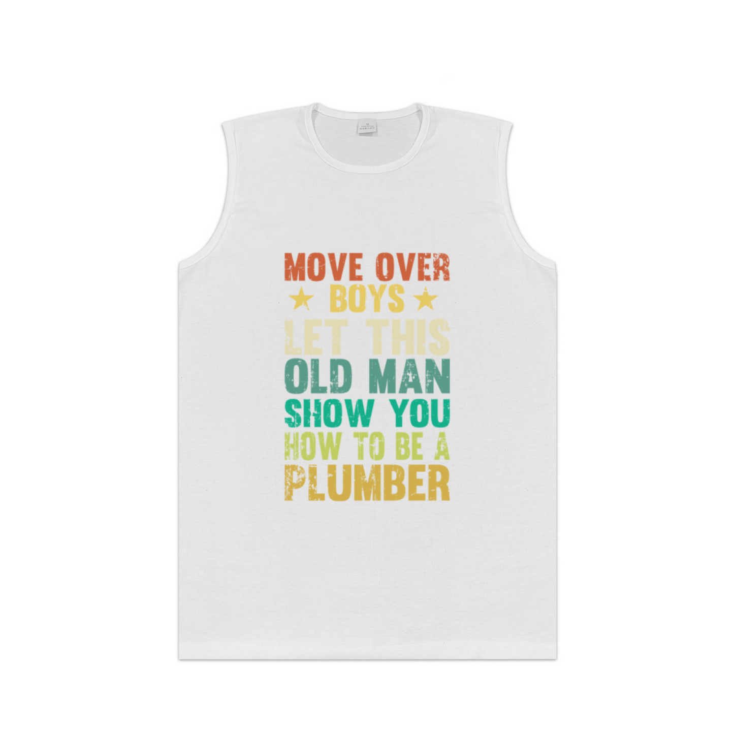 Old Plumber Vintage Distressed Text Mens Tank