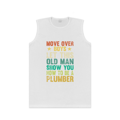 Old Plumber Vintage Distressed Text Mens Tank