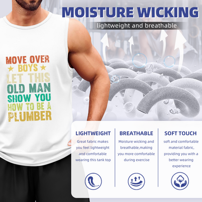 Old Plumber Vintage Distressed Text Mens Tank