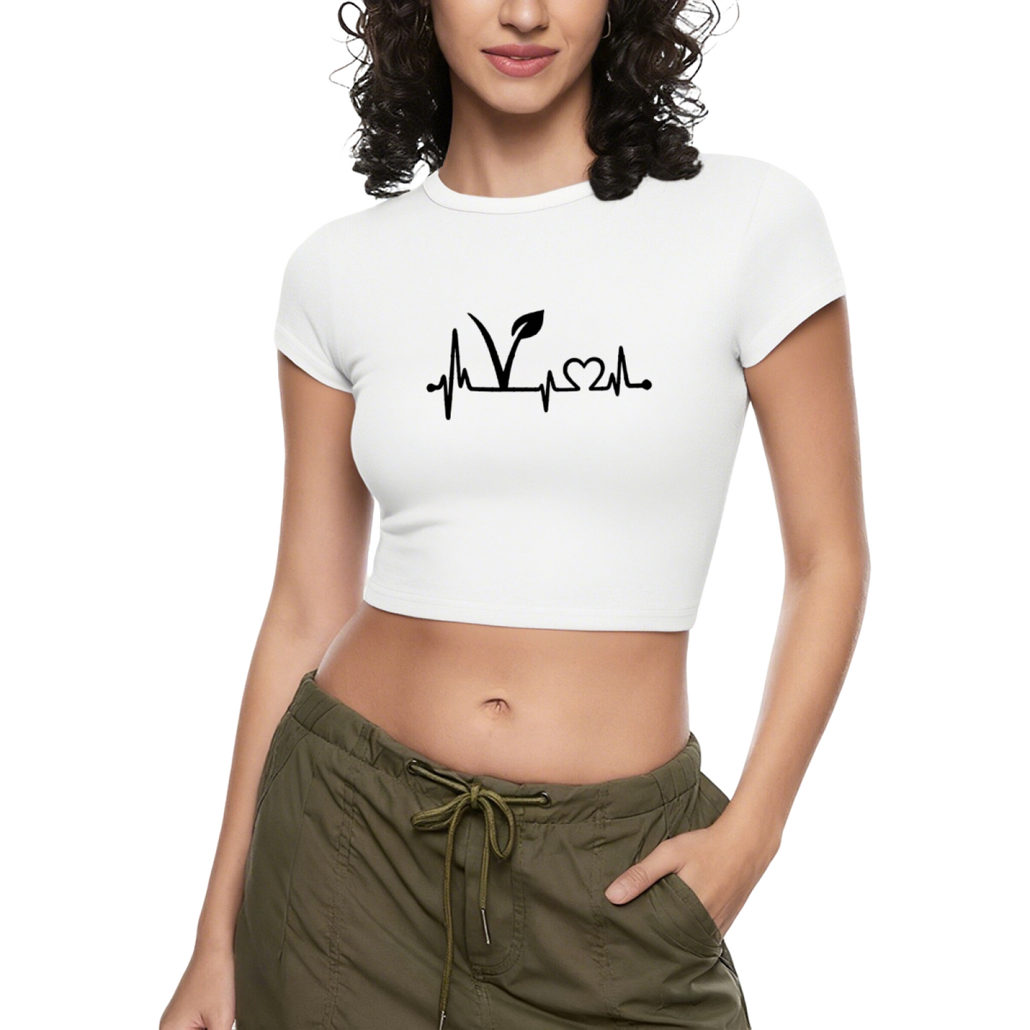 Brooklyn Vintage Stamp Retro White Cropped Baby Tee