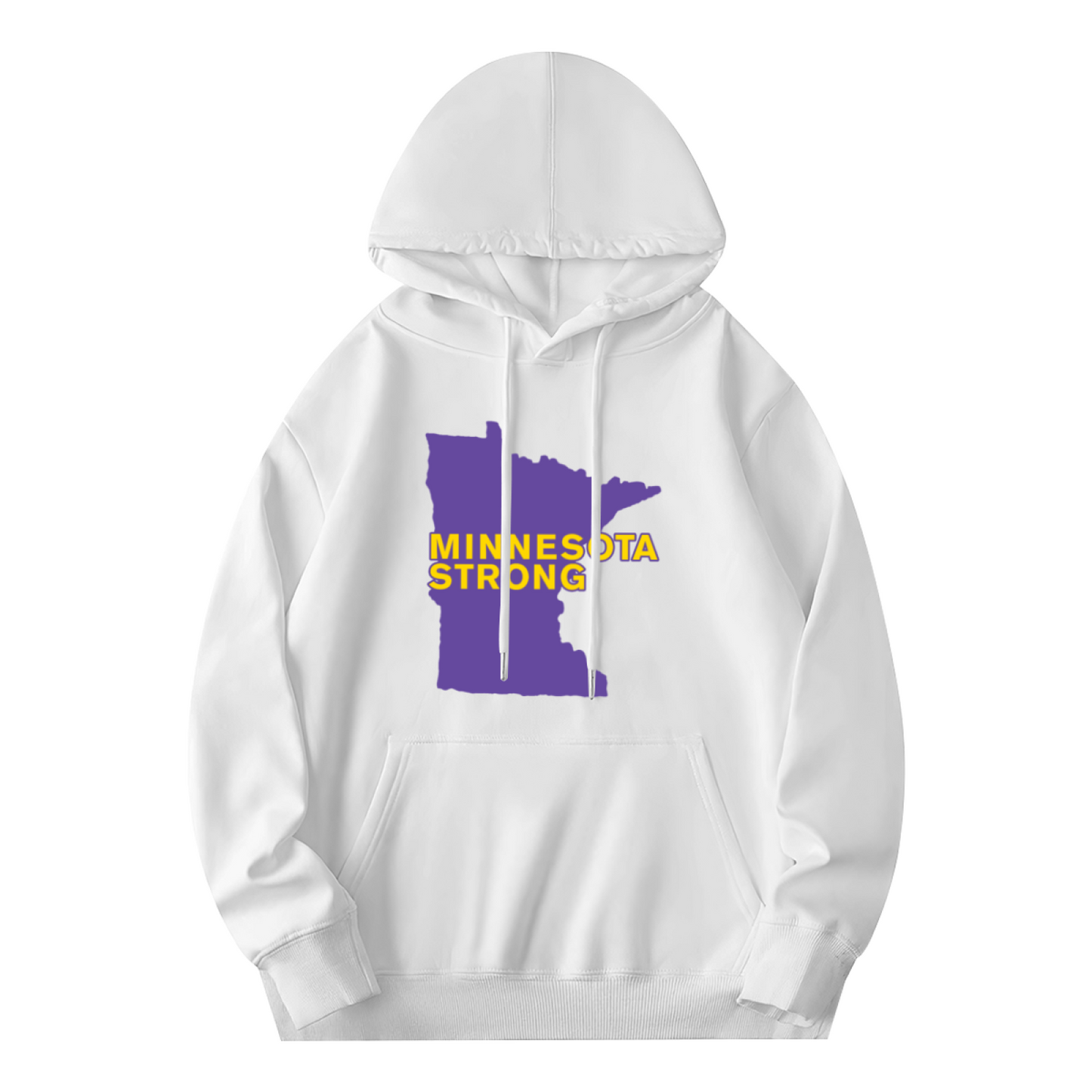 Minnesota Strong Map White Hoodie, Cozy Relax Fit For All