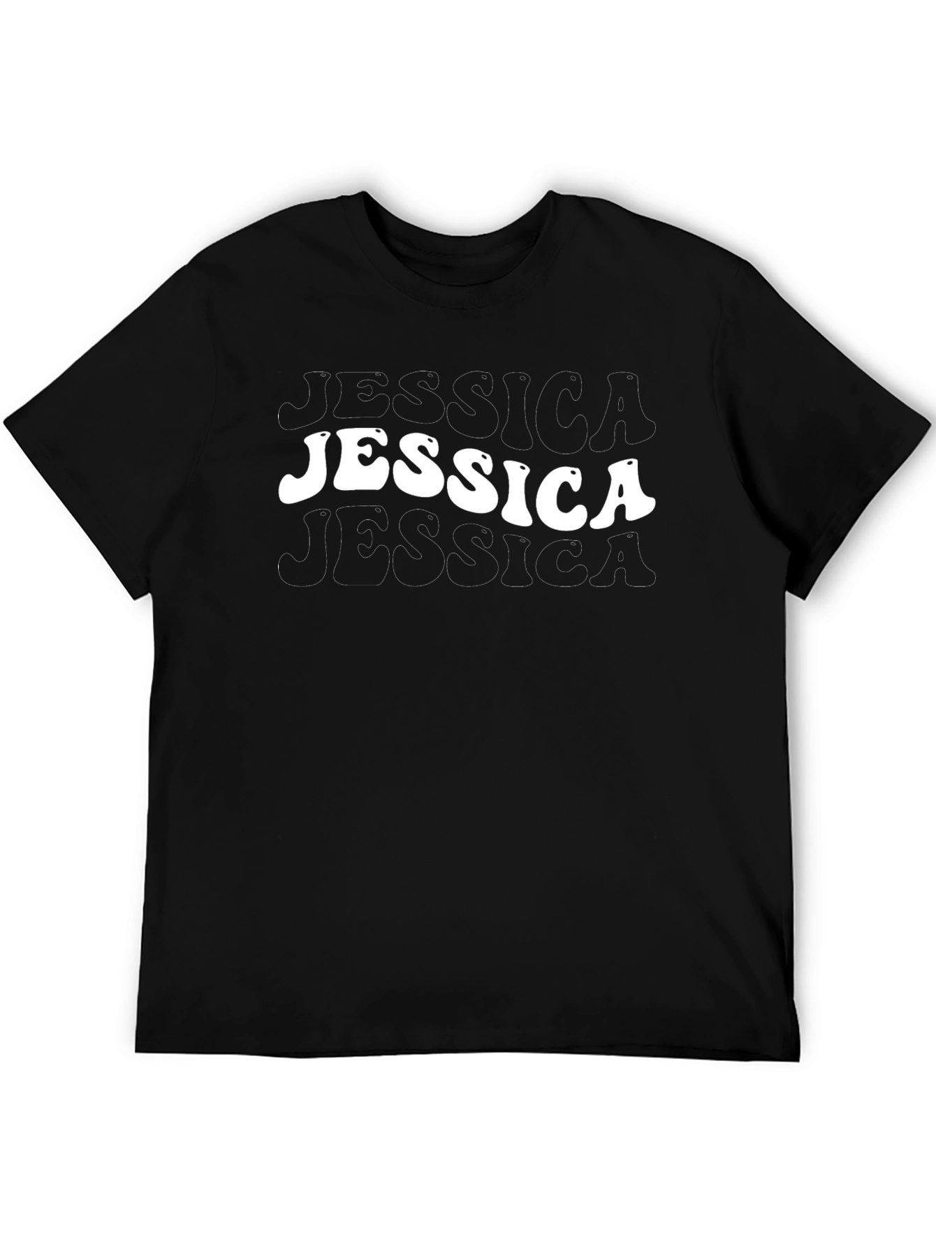Retro Jessica Graphic Tee - Cool Black T-Shirt