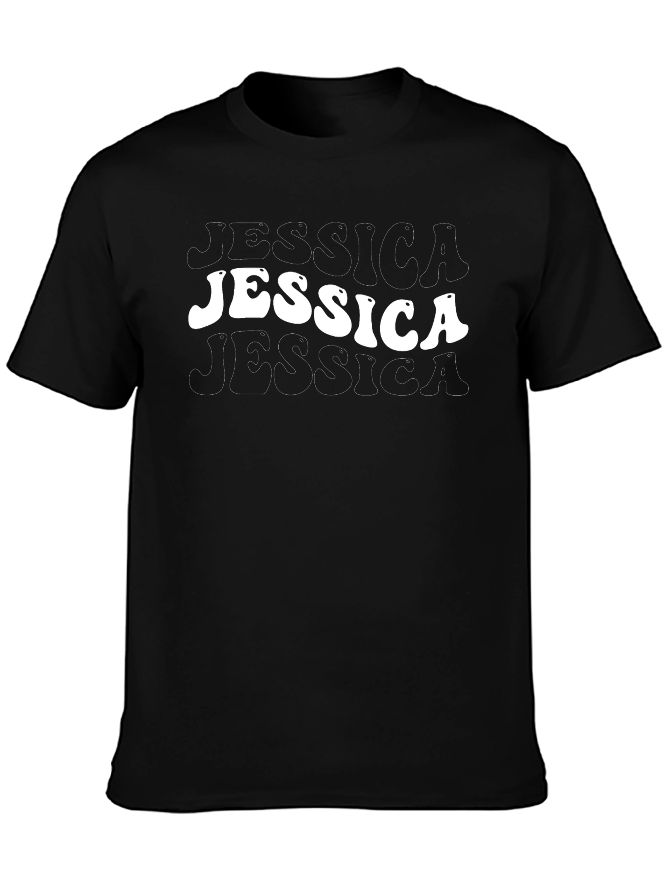 Retro Jessica Graphic Tee - Cool Black T-Shirt