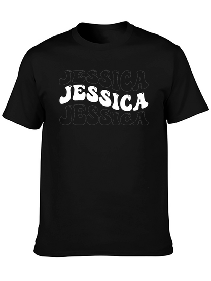 Retro Jessica Graphic Tee - Cool Black T-Shirt