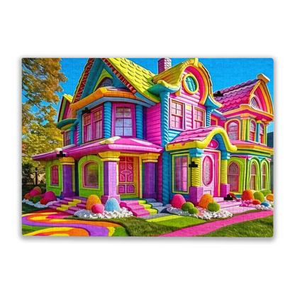 Candy?Colored Rainbow Fantasy Whimsical Dream House Puzzle | 300/500/1000 Pieces