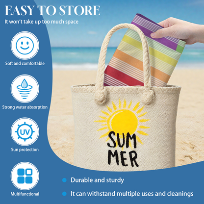 Lovely Rainbow Pastel Stripe Beach Towel, Skin-Friendly, Comfortable and High Water Absorbing for Holidays