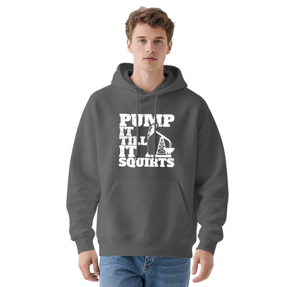 Oil Pump Pump It Till It Squirts Navy Hoodie, Cozy Oil Worker Street Sweatshirt