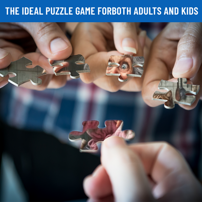 Sassy Grandma Goofy Selfie With Tabby Cat In Cozy Kitchen Puzzle | 300/500/1000 Pieces
