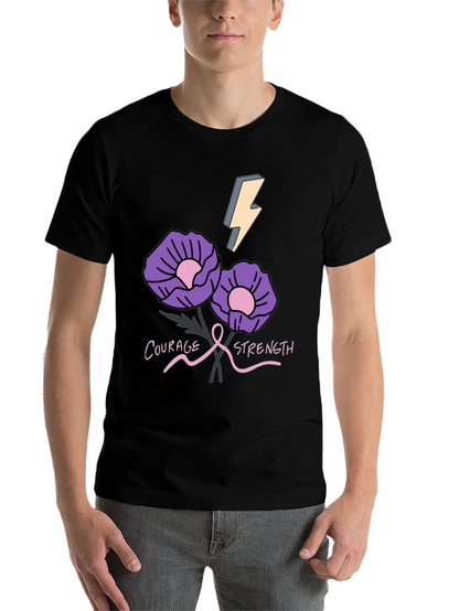 Courage Strength Flower Graphic T-Shirt