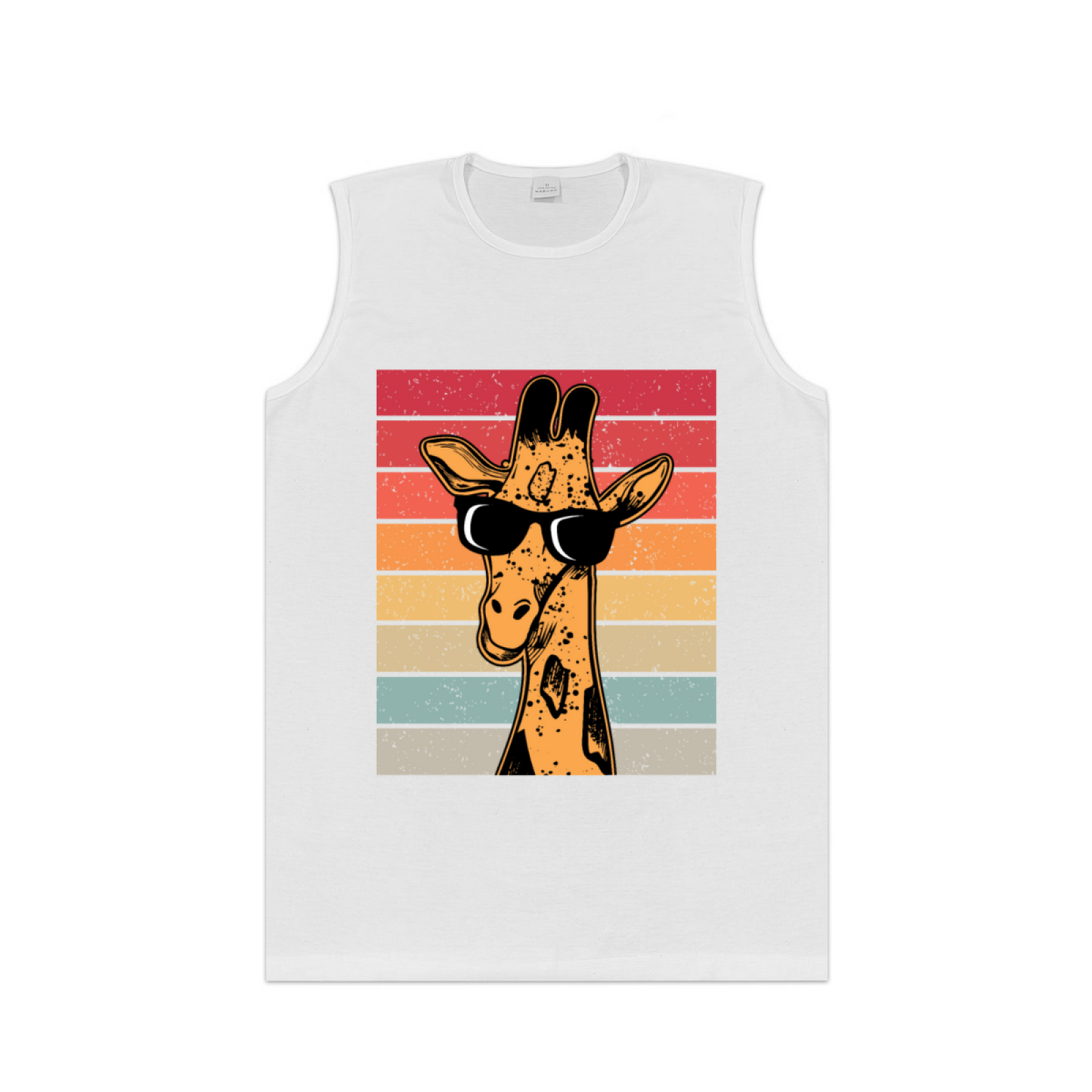 Vintage Stripes Cool Sunglasses Giraffe Graphic Tank