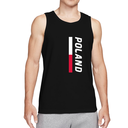 Vertical Poland Flag National Pride Men¡¯s Sleeveless Tee