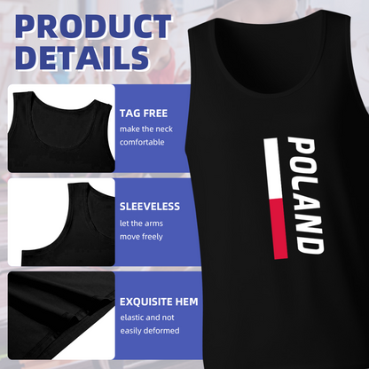 Vertical Poland Flag National Pride Men¡¯s Sleeveless Tee