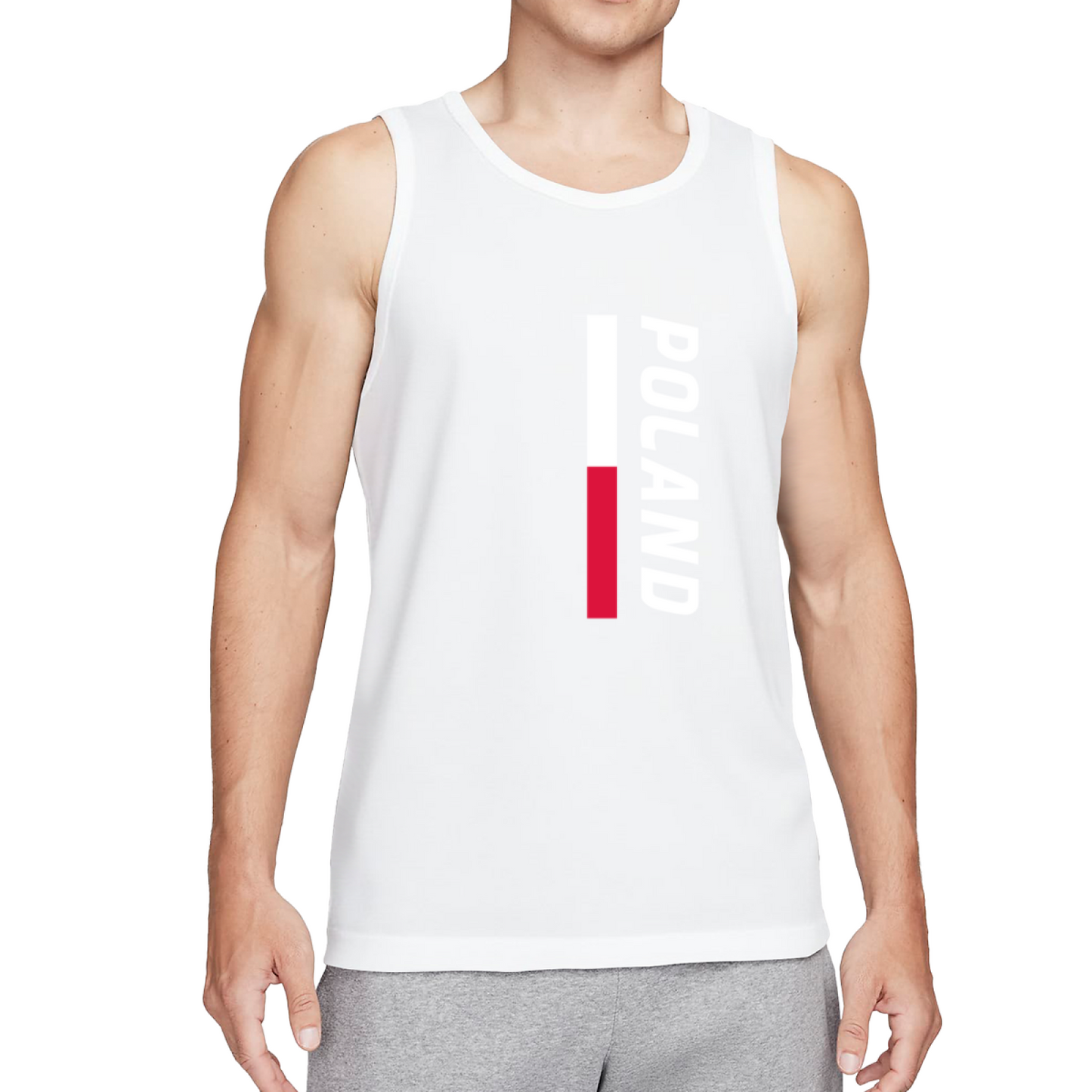 Vertical Poland Flag National Pride Men¡¯s Sleeveless Tee