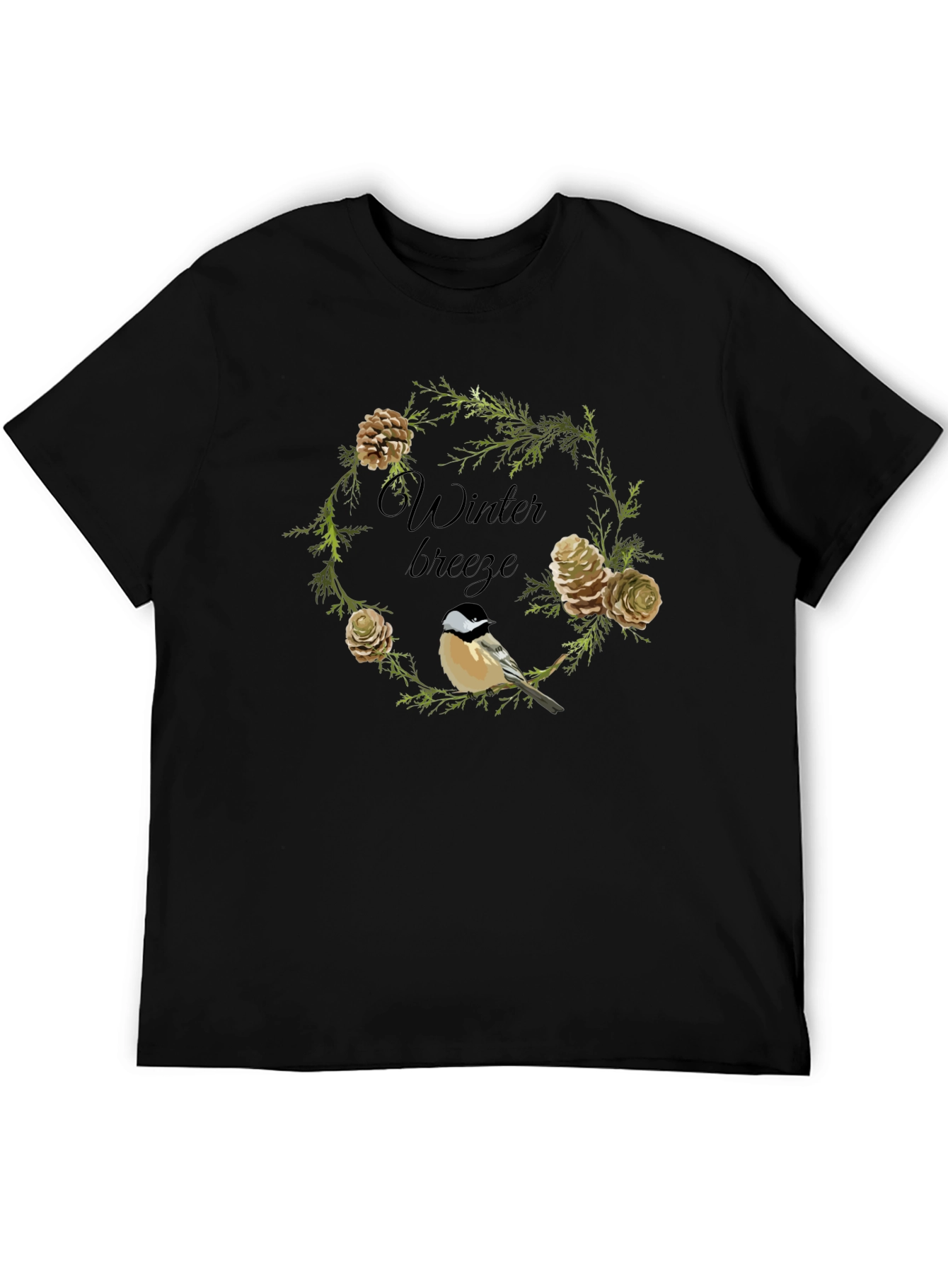Winter Breeze Bird & Pine Cone Graphic Tee