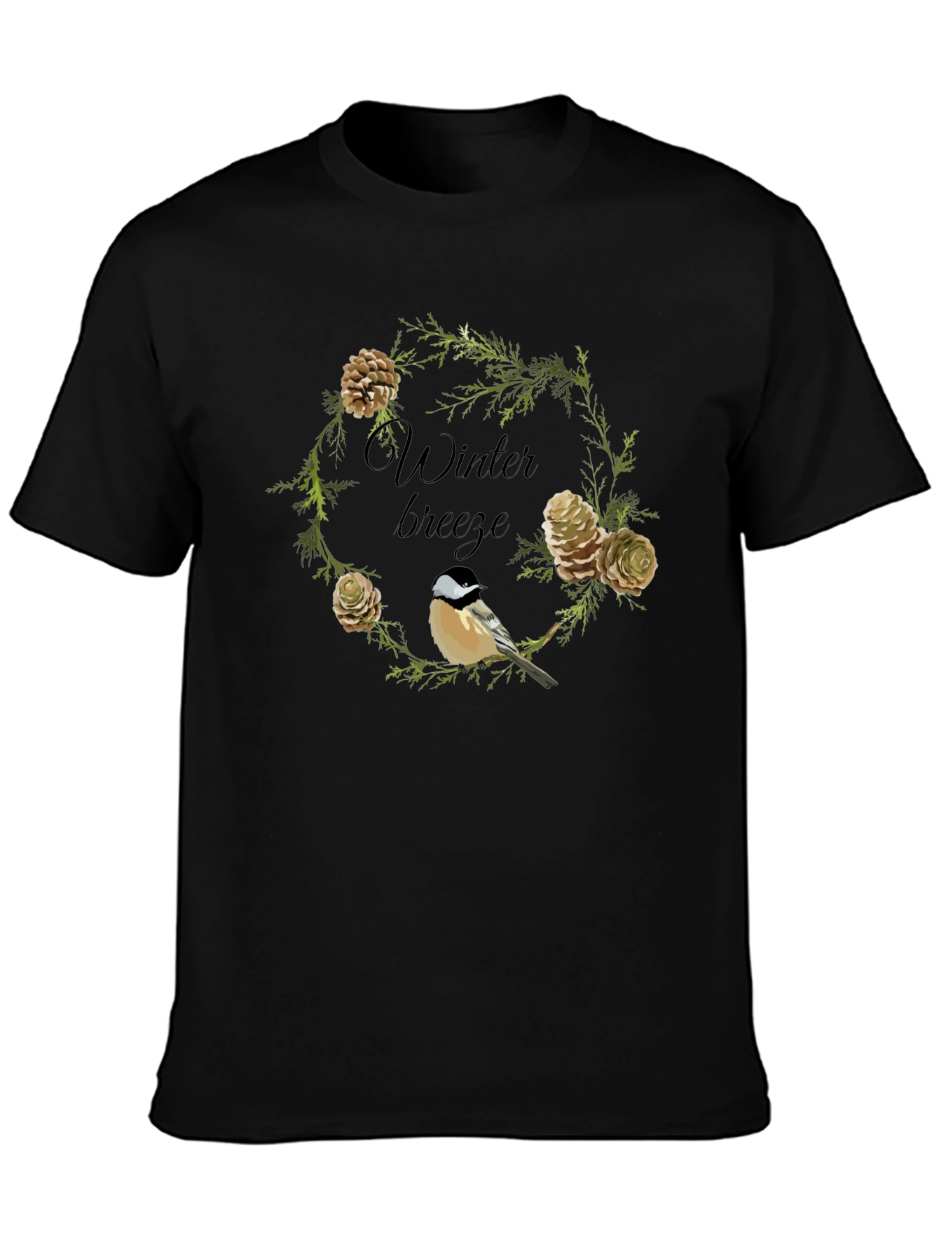 Winter Breeze Bird & Pine Cone Graphic Tee