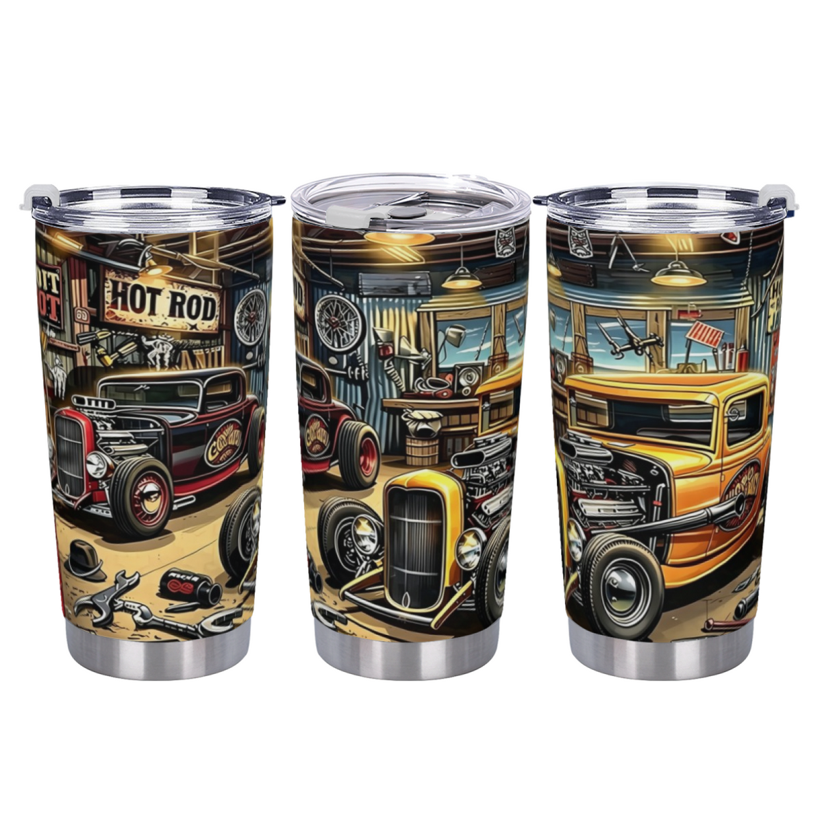 Retro Hot Rod Vintage Garage Workshop Car Lover Tumbler