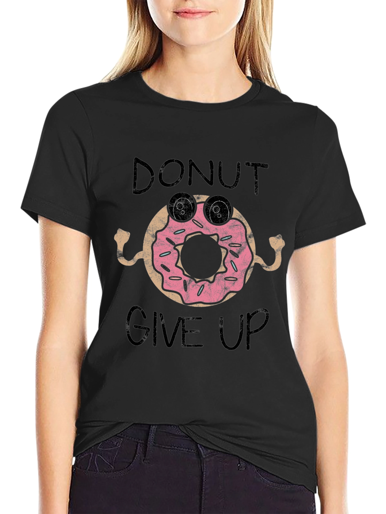 Donut Give Up Funny Graphic Tee