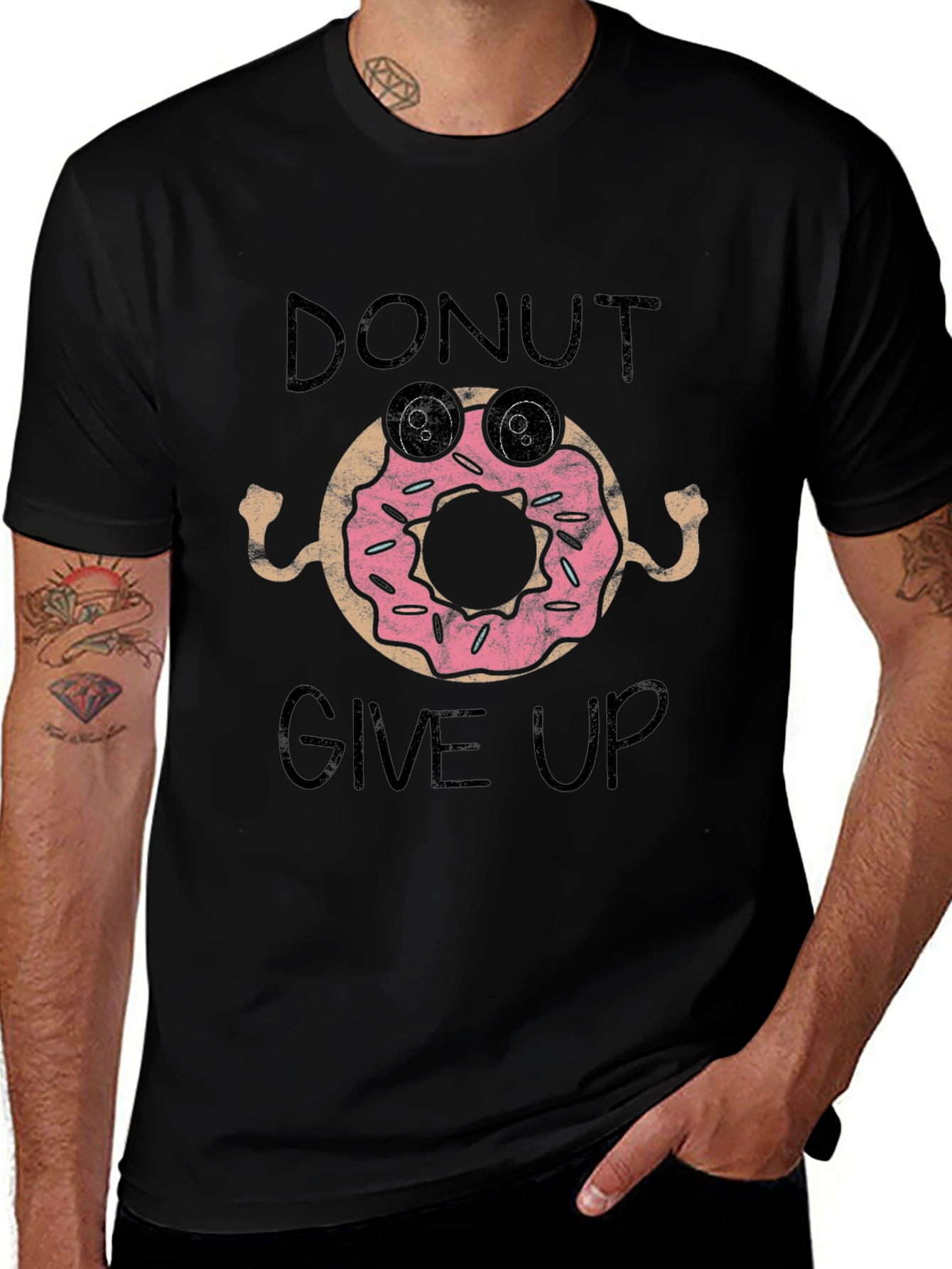 Donut Give Up Funny Graphic Tee