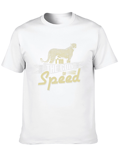 Im the God of Speed Cheetah Graphic Black T-Shirt