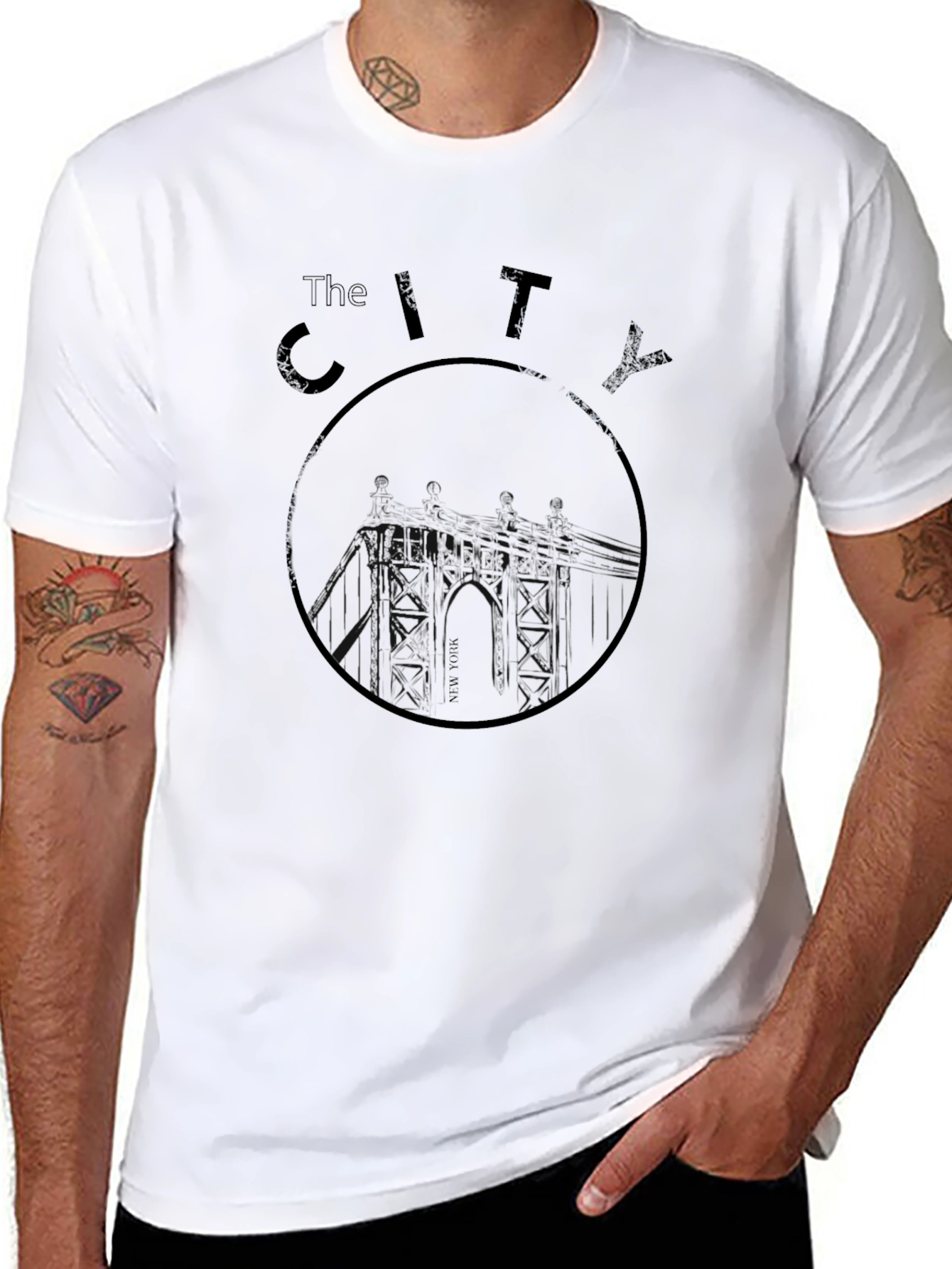 The City Graphic Print Black T-Shirt
