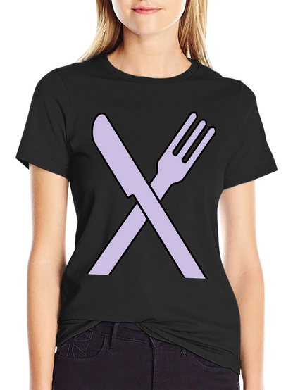 Fork and Knife Graphic Tee - Black