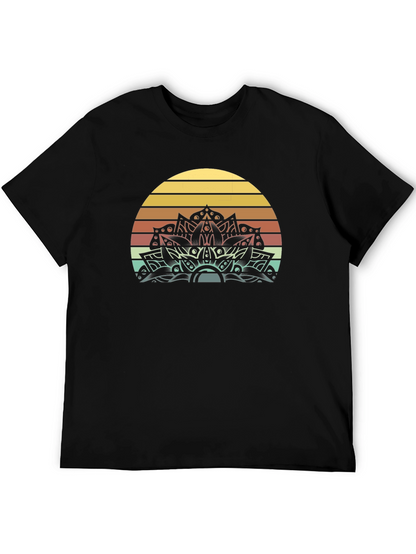 Retro Sunset Mandala Graphic Tee