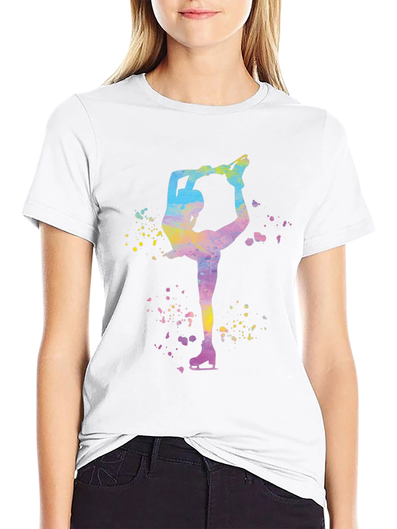 Figure Skater Graphic T-Shirt - Black