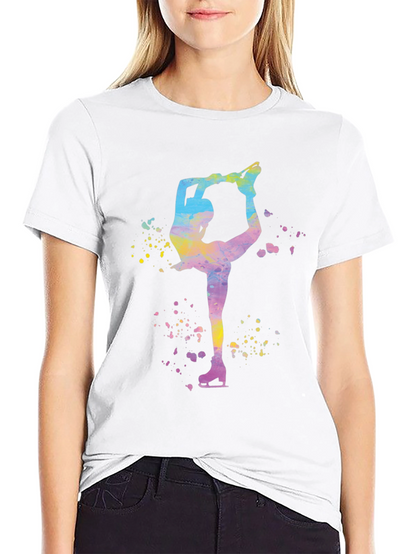 Figure Skater Graphic T-Shirt - Black