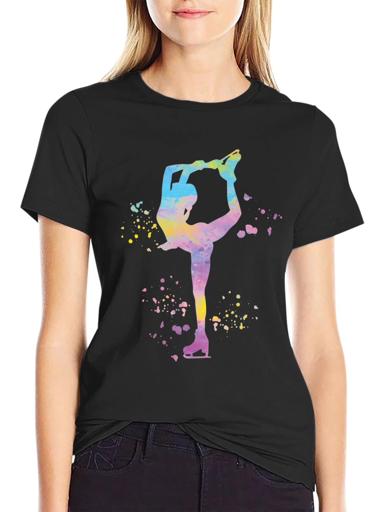 Figure Skater Graphic T-Shirt - Black