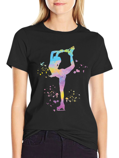 Figure Skater Graphic T-Shirt - Black