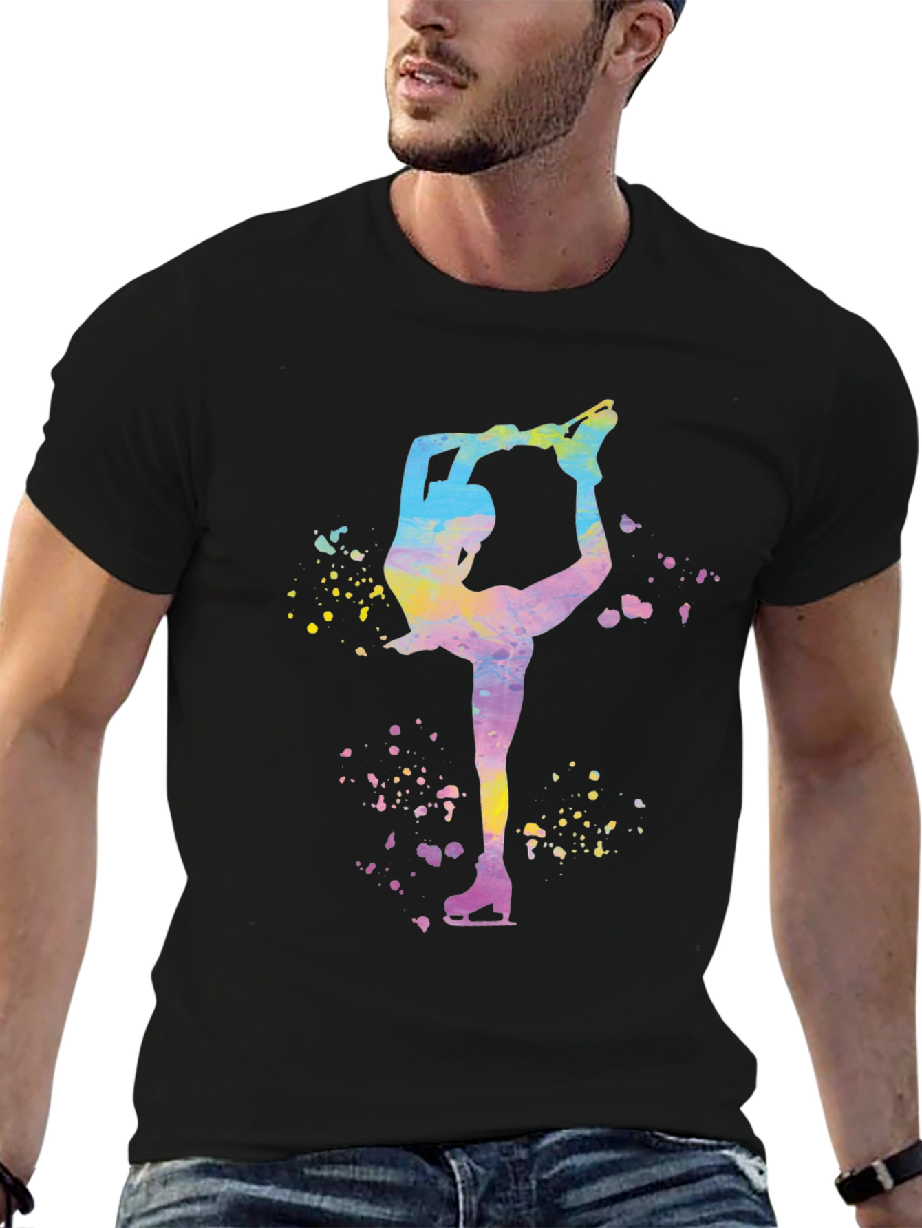 Figure Skater Graphic T-Shirt - Black