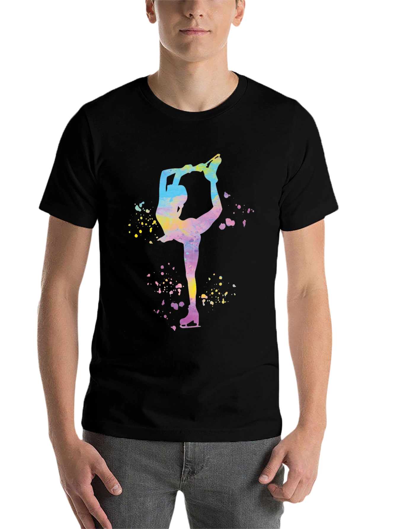 Figure Skater Graphic T-Shirt - Black