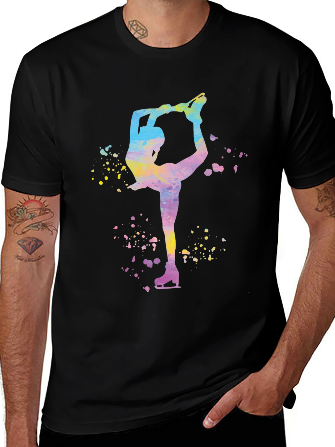 Figure Skater Graphic T-Shirt - Black