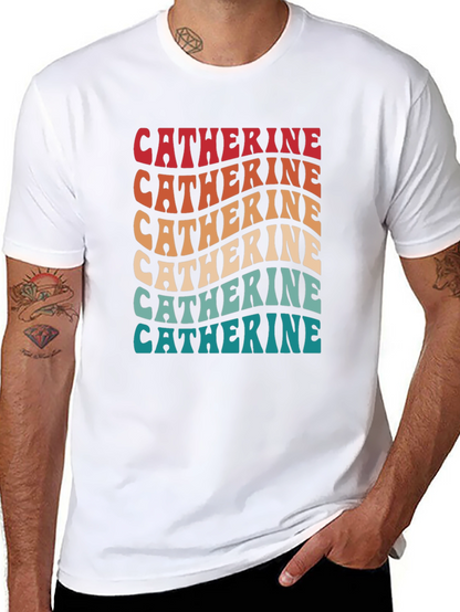 Catherine Retro Wavy Text T-Shirt