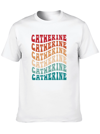 Catherine Retro Wavy Text T-Shirt