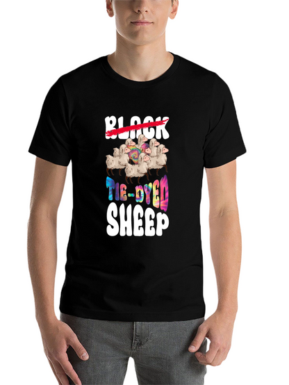 Tie-Dyed Sheep Graphic T-Shirt