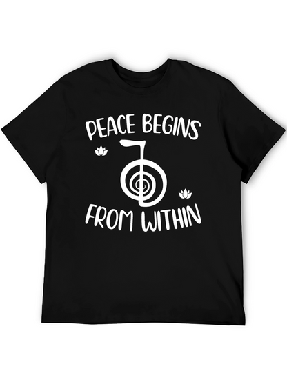 Peace Begins Within Black T-Shirt