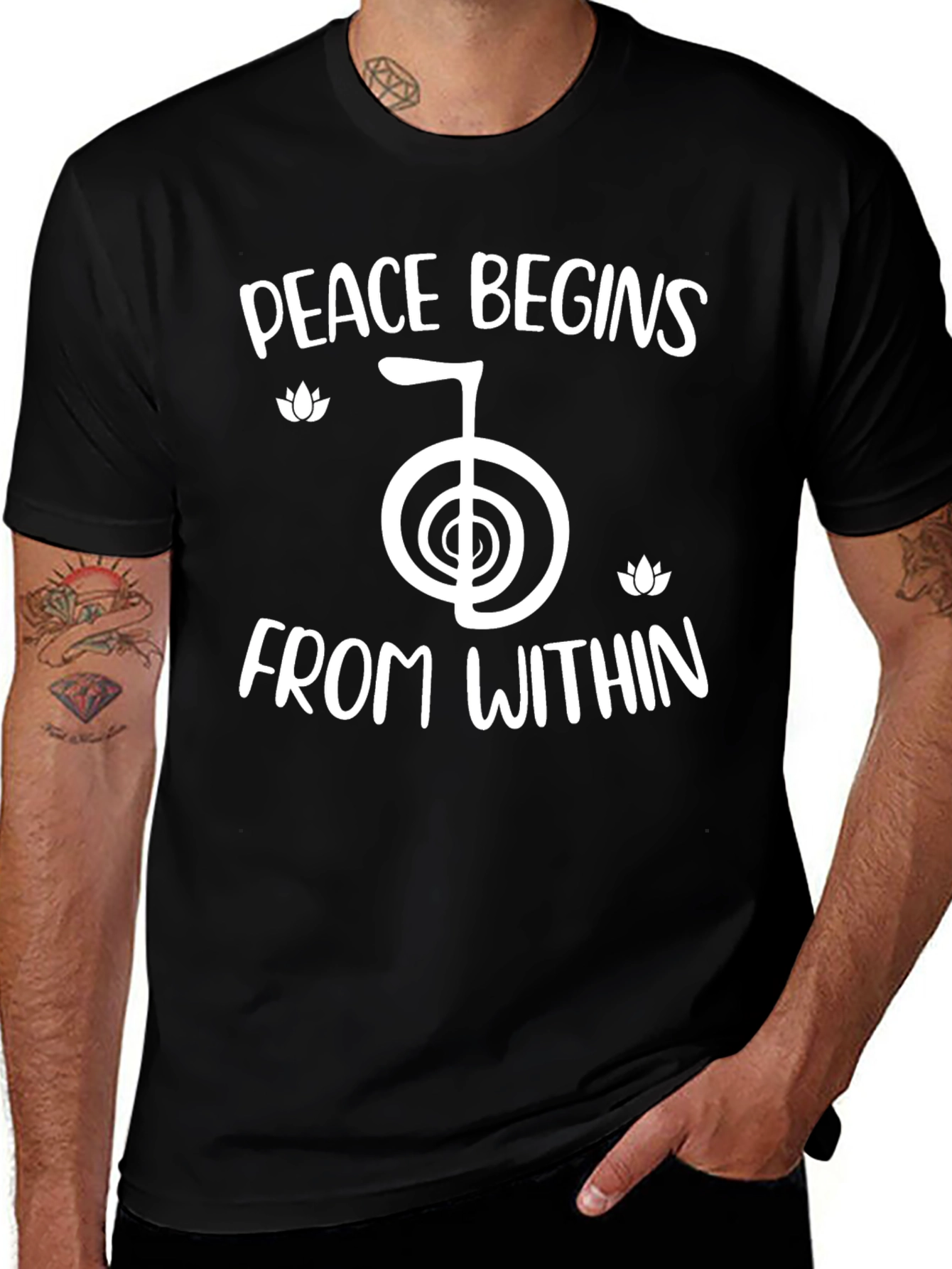 Peace Begins Within Black T-Shirt