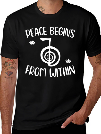 Peace Begins Within Black T-Shirt
