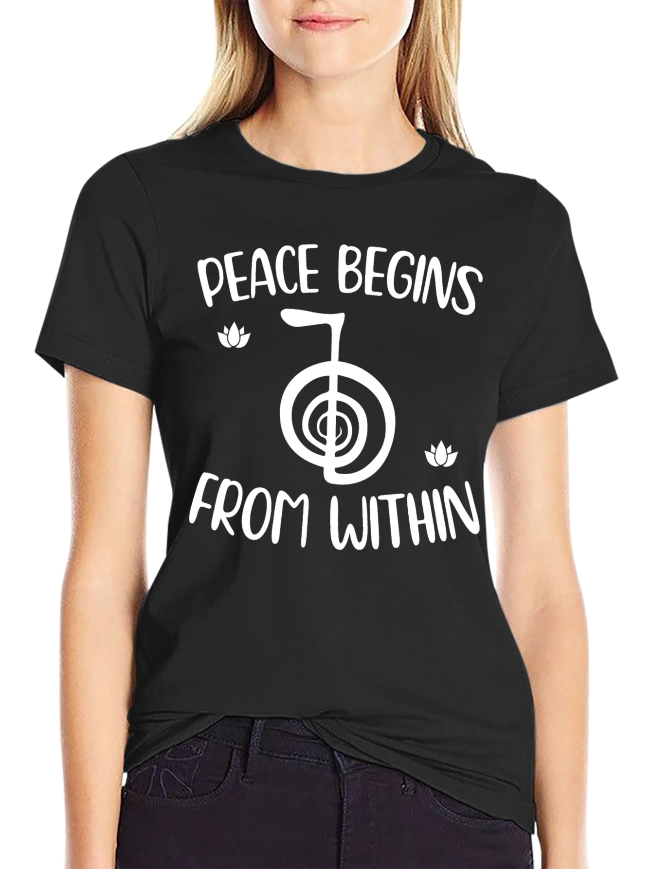 Peace Begins Within Black T-Shirt