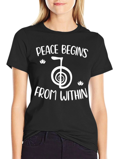 Peace Begins Within Black T-Shirt